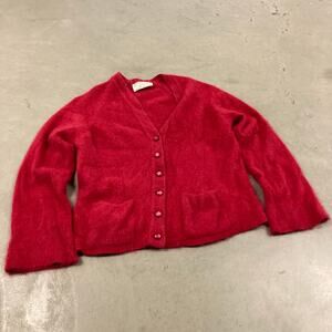 vintage 80s mohair like cardigan sweater